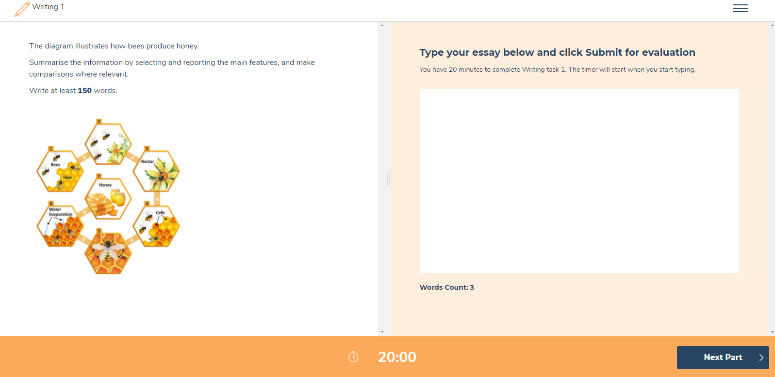 screenshot of IELTS LMS